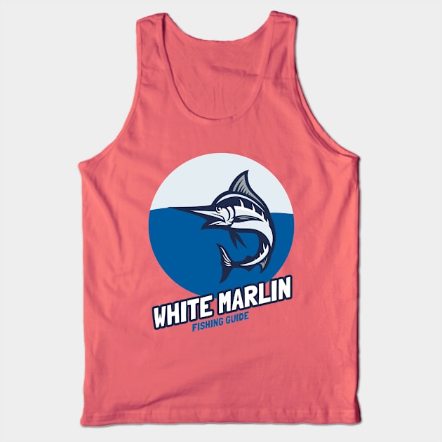 White Marlin Fishing Guide Tank Top by Tip Top Tee's